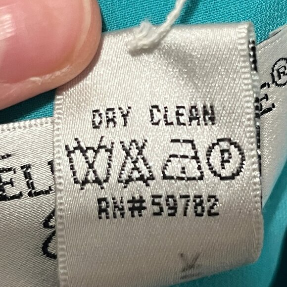 Papell Boutique 100% Silk Halter Dress Sz 6P Blue Y2K Gala Party Event Babydoll - Picture 7 of 11